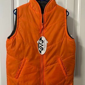 Ladies Orange Fleece Zipper Vest NWT